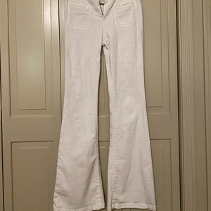 Anthropologie Bellbottom White Jeans
